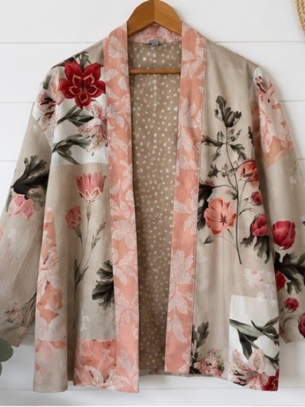 🌸 Chico’s Floral Open Front Jacket | Size 1 Lightweight Textured Blazer